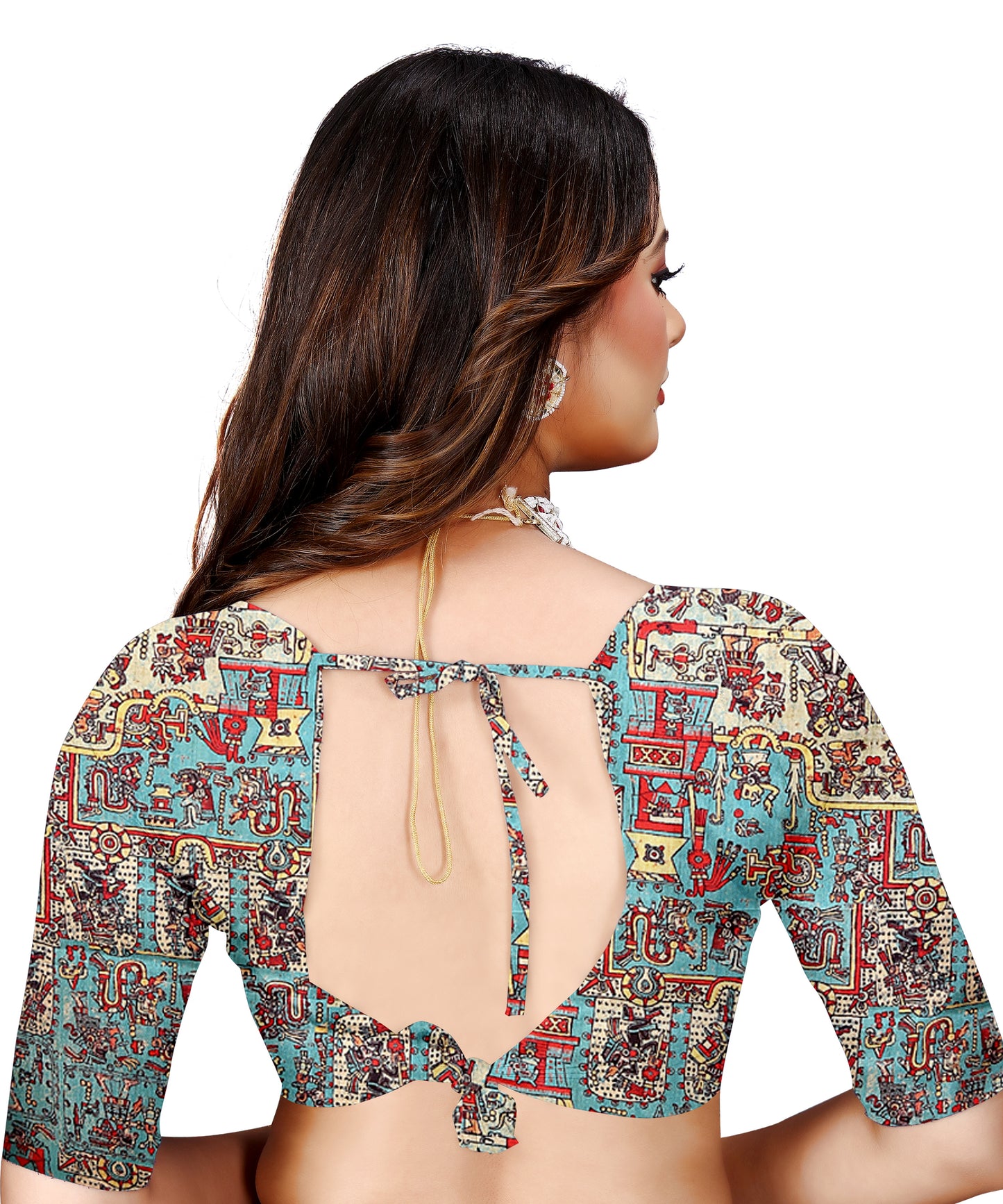 Madhubani Print Manipuri Silk Saree for Women | Indian Ethnic Party & Casual Wear | Unstitched Blouse Included Blue