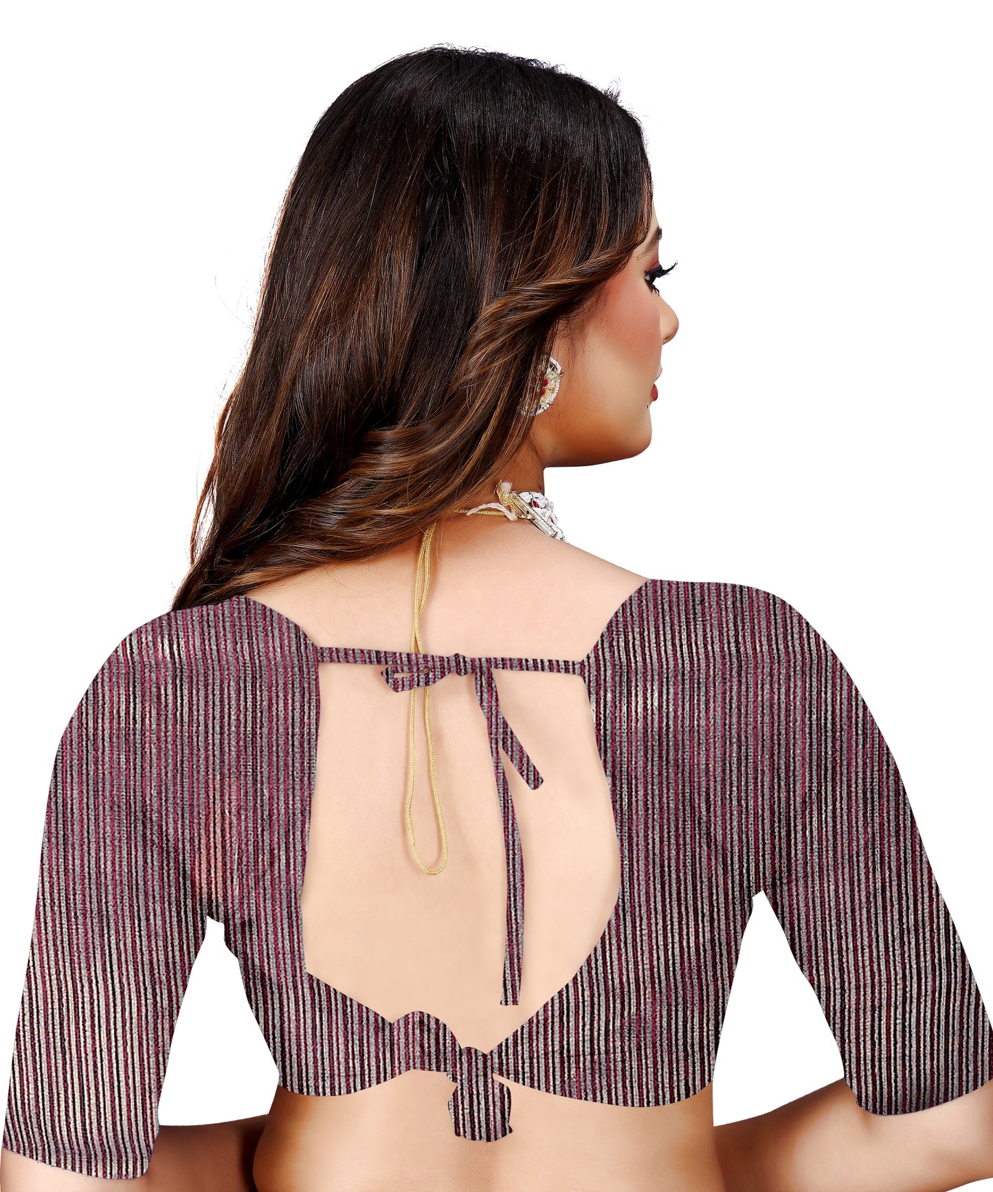 OWLSKY, SASSY & STYLO Women's Latest Elegant Linen Saree Foil Print work with Unstitched Blouse | Traditional Festive Collection Sage Wine Purple