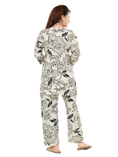 Handcrafted Jaipur Cotton Cord Set Elegant Daily Wear White