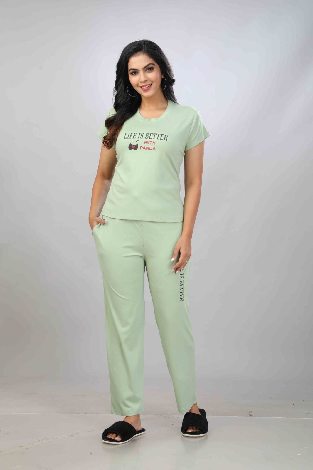 Women's Night Suit – Soft, Stylish & Comfortable Sleepwear for Women Green, Summer Night Suit for Women