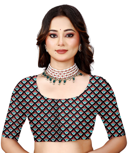 OWLSKY, SASSY & STYLO Womens Japan Satin Saree with Foil Print | Traditional Printed Saree with Unstitched Blouse | Festive Wear Saree for Women | Ethnic Designer Saree Red