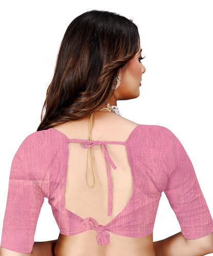 OWLSKY, SASSY & STYLO Jacquard Saree for Women | Elegant Weaving Work | Jacquard Silk Saree with Unstitched Blouse for Women | Unique Digital Pallu Art Pink