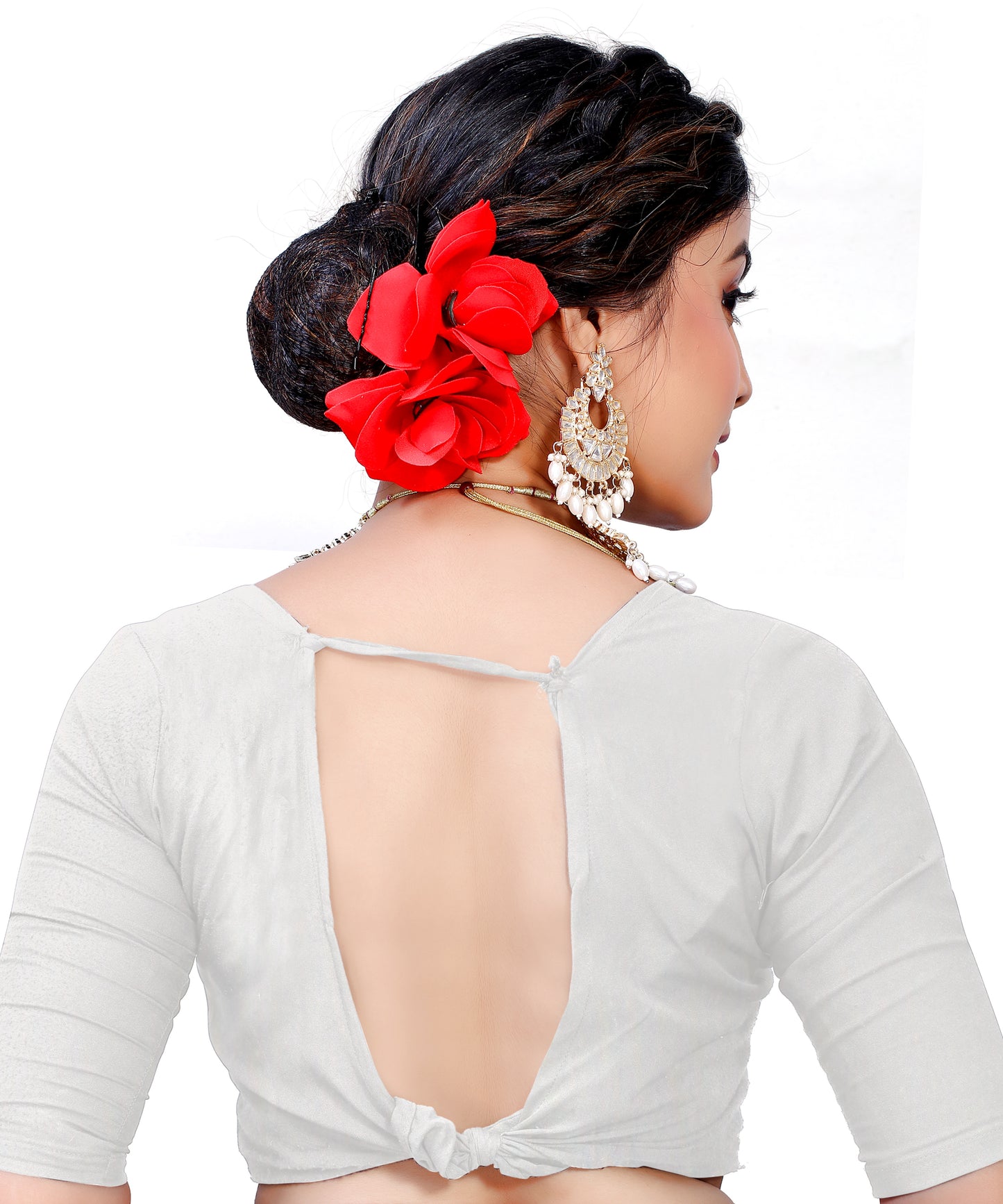 Owlsky Women's Kanjivaram Silk Saree Soft Banarasi Style with Golden & Silver Zari Border | Elegant Silk Look Saree with Unstitched Blouse Piece Off White