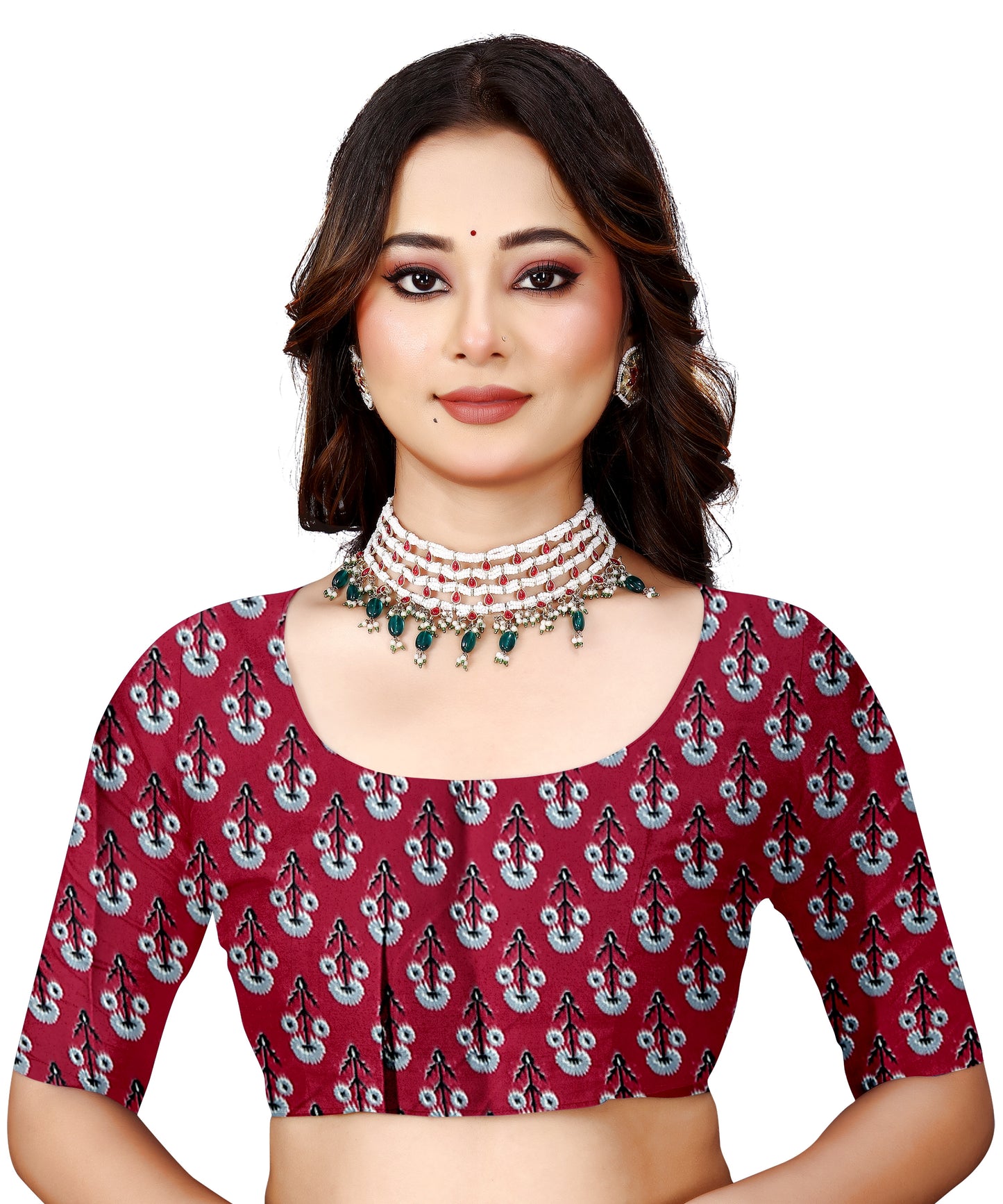 OWLSKY, SASSY & STYLO Womens Japan Satin Saree with Foil Print | Traditional Printed Saree with Unstitched Blouse | Festive Wear Saree for Women | Ethnic Designer Saree Dark Red