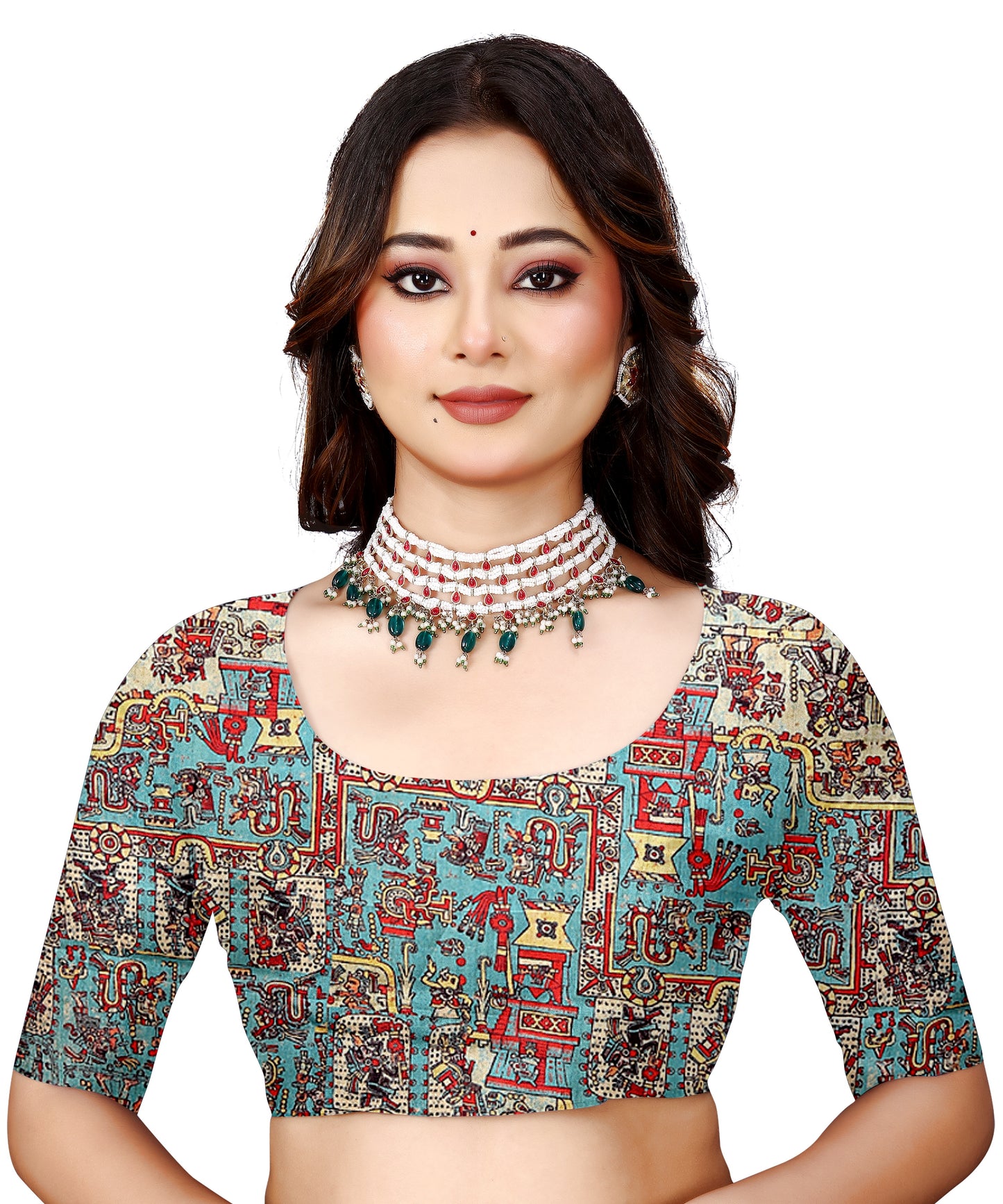 Madhubani Print Manipuri Silk Saree for Women | Indian Ethnic Party & Casual Wear | Unstitched Blouse Included Blue