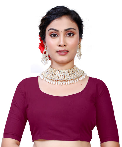 Owl Sky Kanjivaram Cotton Silk Saree for Women with Zari Border | Traditional Indian Saree with Unstitched Blouse Piece | Lightweight Festival Wear Saree | Elegant Soft Cotton Silk Saree Magenta