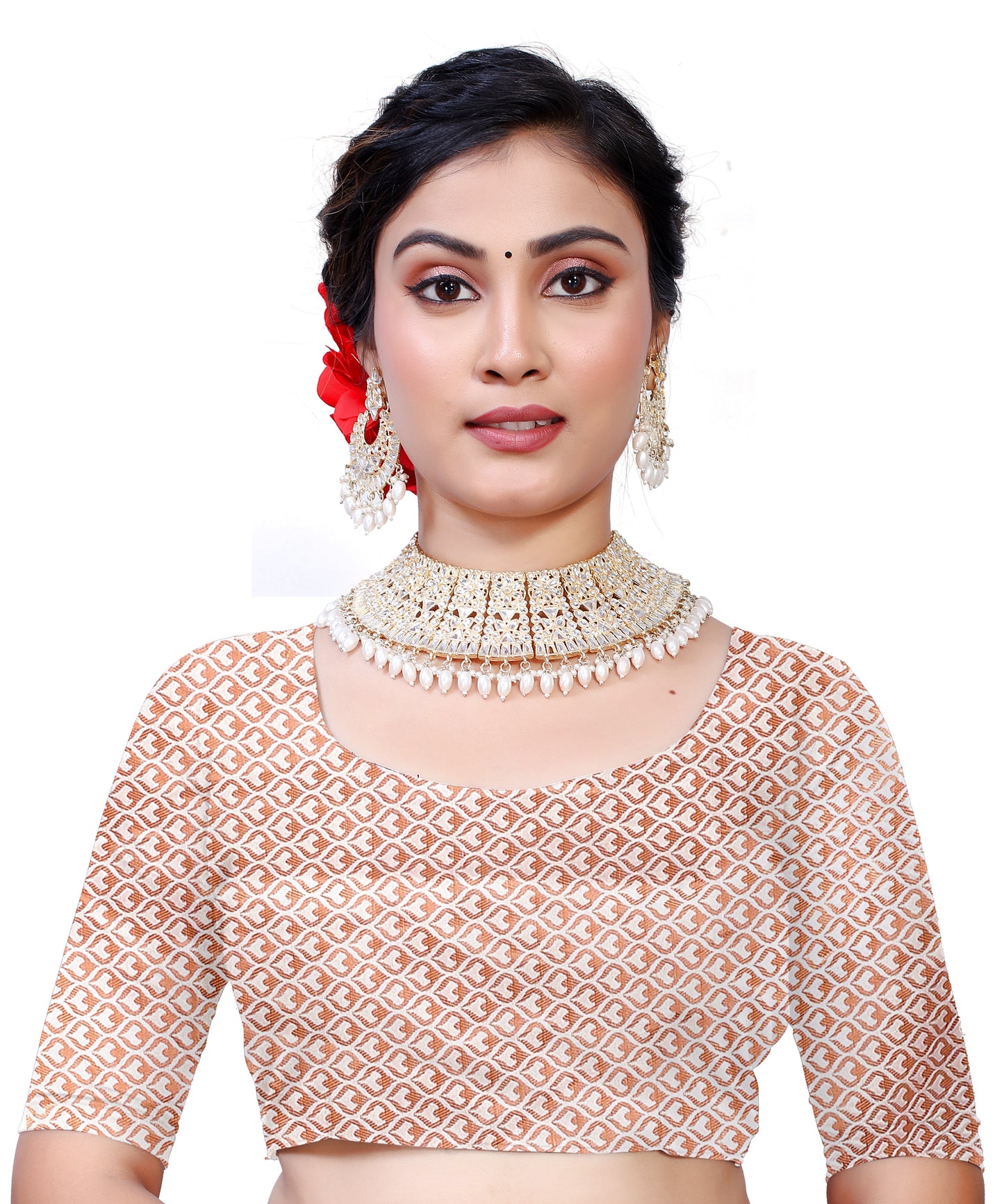 Owlsky Women's Kanjivaram Silk Saree Soft Banarasi Style with Golden & Silver Zari Border | Elegant Silk Look Saree with Unstitched Blouse Piece White