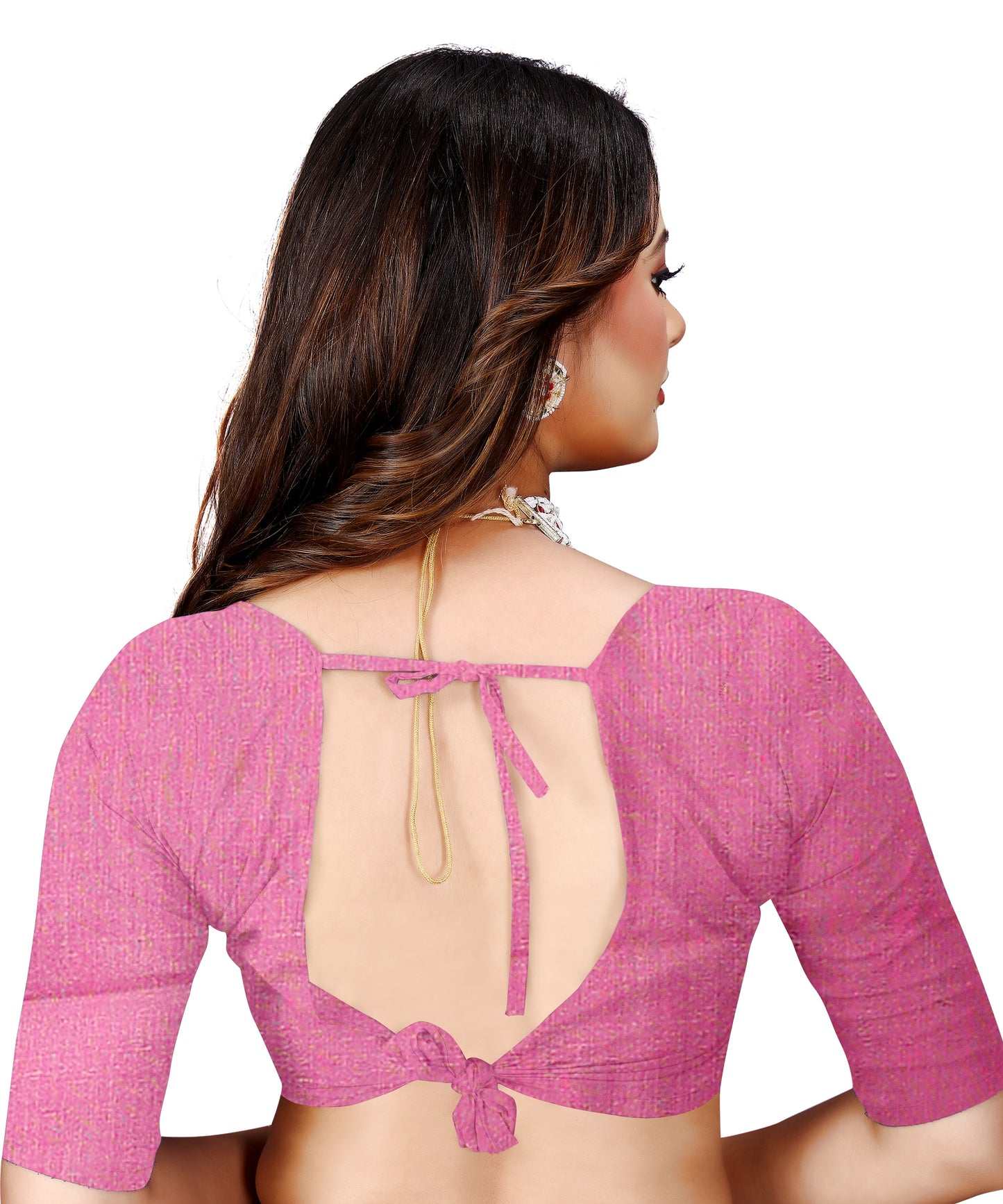 OWLSKY, SASSY & STYLO Jacquard Saree for Women | Elegant Weaving Work | Jacquard Silk Saree with Unstitched Blouse for Women | Unique Digital Pallu Art Rani Pink