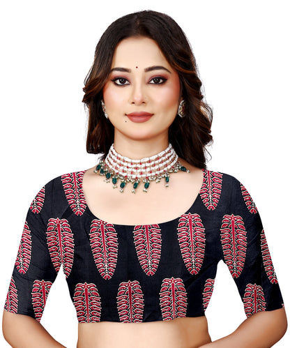 OWLSKY, SASSY & STYLO Womens Japan Satin Saree with Foil Print | Traditional Printed Saree with Unstitched Blouse | Festive Wear Saree for Women | Ethnic Designer Saree Dark Purple