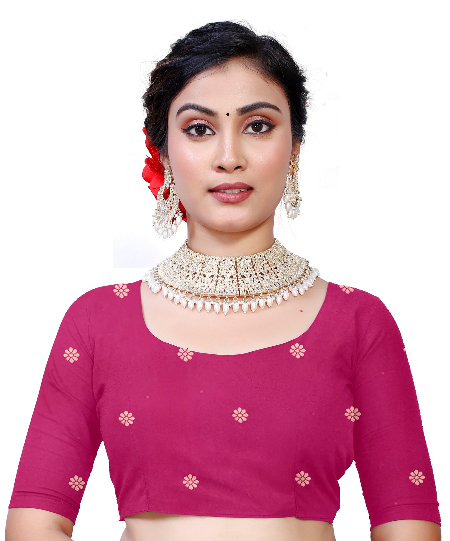 Kanjivaram Cotton Silk Saree for Women with Zari Border | Traditional Indian Saree with Unstitched Blouse Piece | Lightweight Festival Wear Saree | Elegant Soft Cotton Silk Saree Magenta Pink