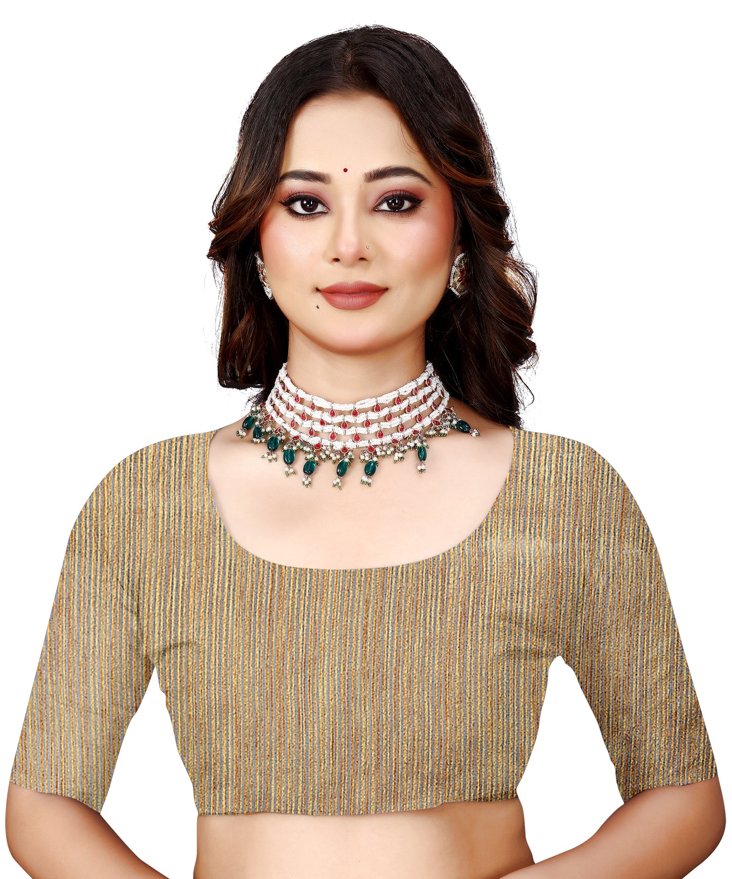 OWLSKY, SASSY & STYLO Women's Latest Elegant Linen Saree Foil Print work with Unstitched Blouse | Traditional Festive Collection Sage Golden Beige