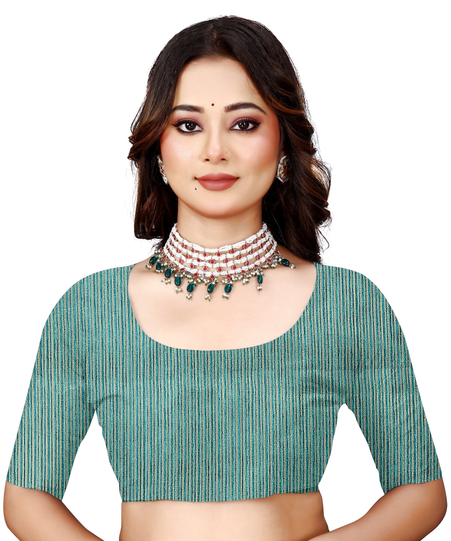 OWLSKY, SASSY & STYLO Women's Latest Elegant Linen Saree Foil Print work with Unstitched Blouse | Traditional Festive Collection Sage Teal Blue