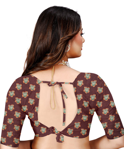 OWLSKY, SASSY & STYLO Women's Trendy Blended Silk Saree with Kalamkari Pallu & Designer Border | Festive Traditional Saree for Women | Traditional floral Motif | Saree With Unstiched Blouse Olive Green