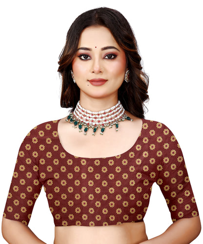 OWLSKY, SASSY & STYLO Women's Trendy Blended Silk Saree with Kalamkari Pallu & Designer Border | Festive Traditional Saree for Women | Traditional floral Motif | Saree With Unstitched Blouse Gold