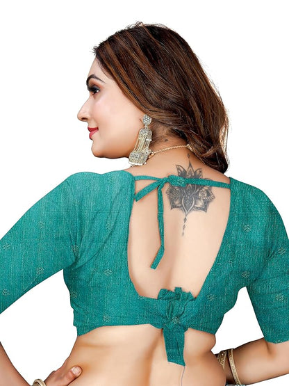 Owl Sky Women's Kanjivaram Soft Lichi Silk Saree with Silver Zari Floral Weave | With Unstiched Blouse Piece | Elegant Lightweight Indian Ethnic Sari | Morpankhi Blue