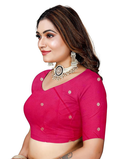 Owlsky Women’s Kanjivaram Silk Saree with Beautiful Paithani Rich Pallu | Design Work Zari Woven Kanjivaram Silk Style Saree With Soft Lichi Silk Blouse Rani Pink