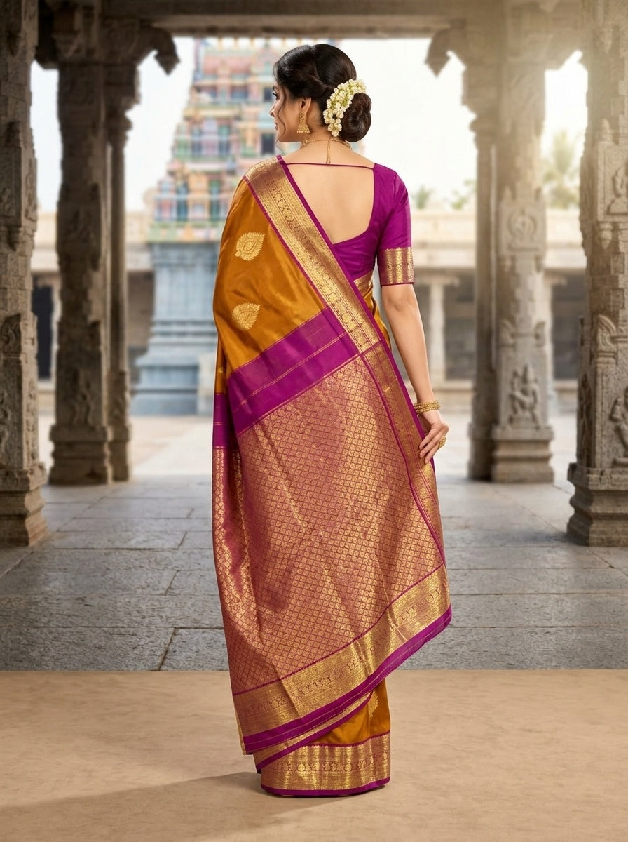 Mustard Gold & Rani Pink
