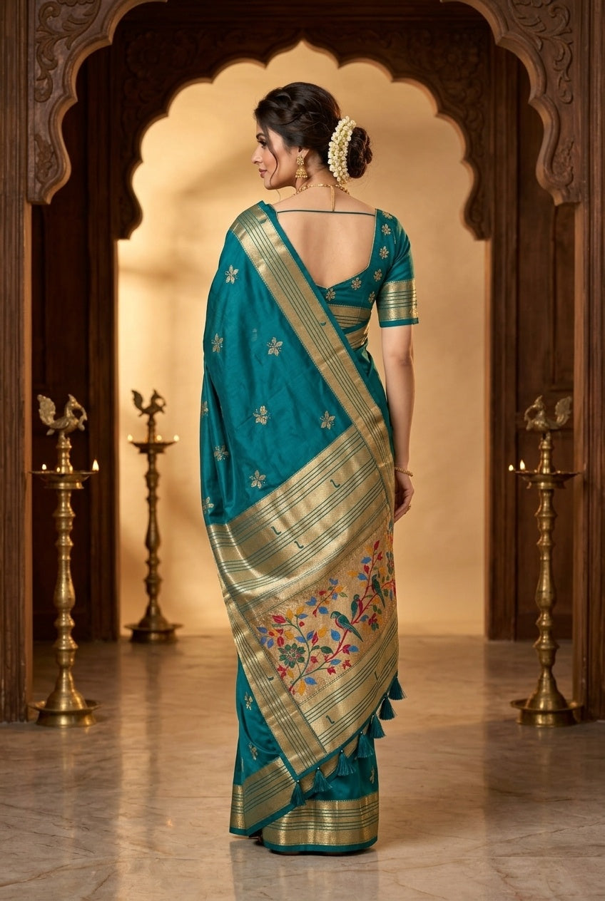 Teal Green & Antique Gold