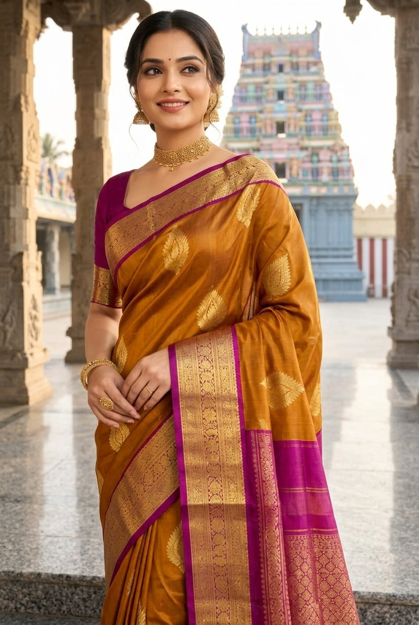 Mustard Gold & Rani Pink