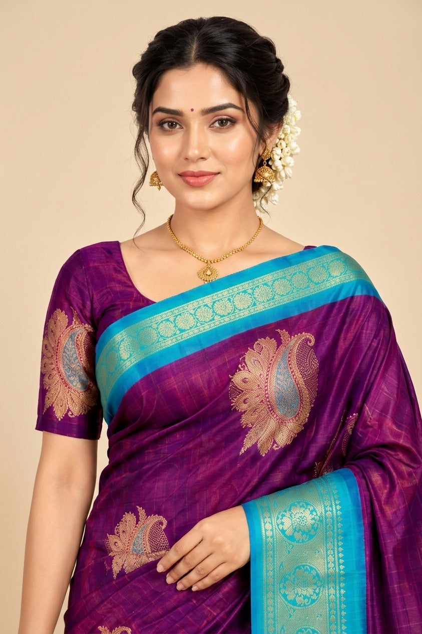 Purple With Turquoise Blue Border