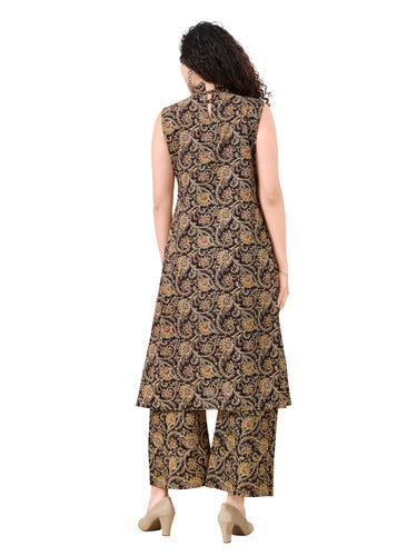 Handcrafted Kalamkari Print Pure Cotton Kurta Set ( With sleeves inside )