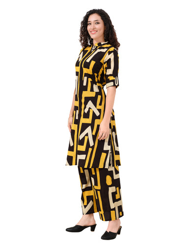 Designer Pure Cotton Co-ord Set with Geometrical Prints