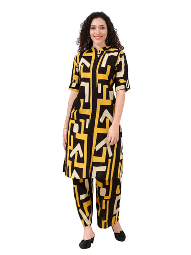 Designer Pure Cotton Co-ord Set with Geometrical Prints