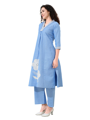 Handcrafted Mirror Work Cotton Cord Set – Comfort & Style