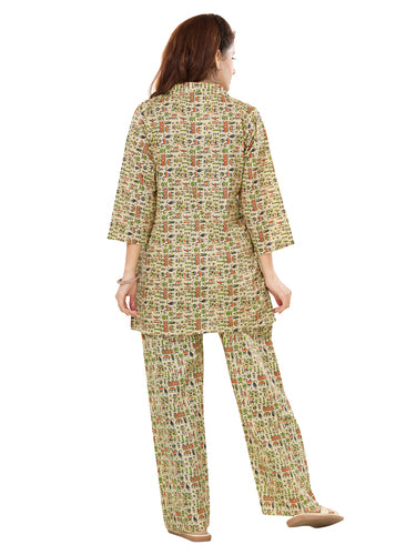 Handcrafted Jaipur Cotton Cord Set Elegant Daily Wear White
