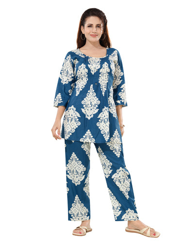 Handcrafted Jaipur Cotton Cord Set Elegant Daily Wear White