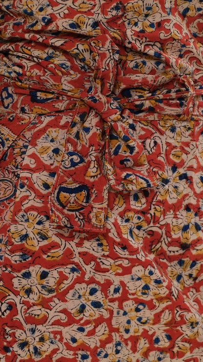 Owlsky Women’s Wrap Around Pure Cotton Ajrakh Print Skirt and Top – Handcrafted Print Ethnic Set for Casual, Festive & Summer Wear Brown