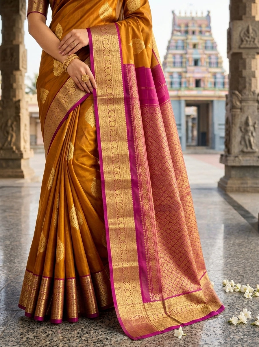 Mustard Gold & Rani Pink