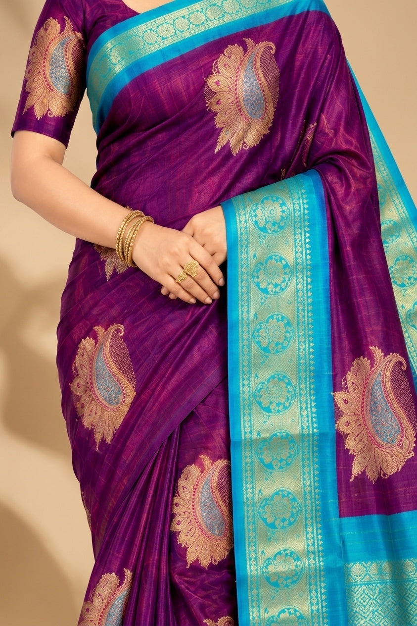 Purple With Turquoise Blue Border