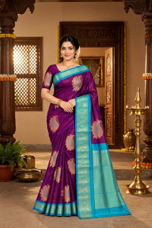 Purple With Turquoise Blue Border