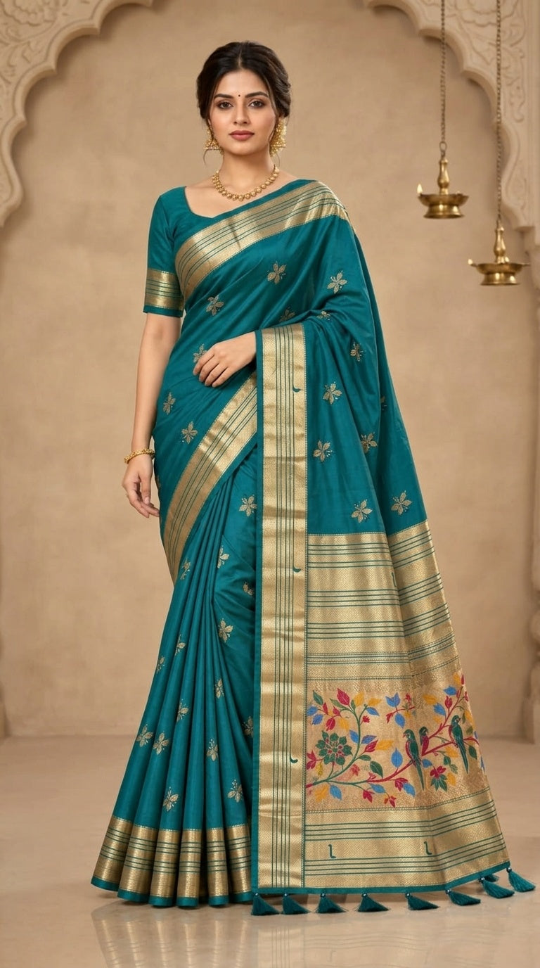 Teal Green & Antique Gold