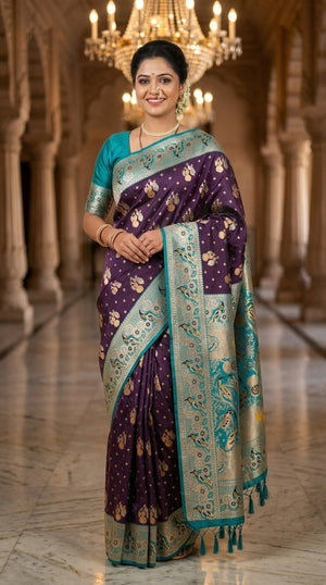 Deep Purple & Turquoise Blue