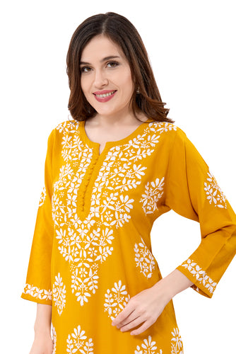 Owl Sky Lakhnavi Kurti – Premium Rayon Fabric, Elegant Ethnic Wear Maroon ( Yellow )