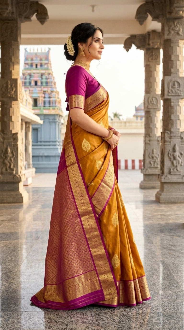 Mustard Gold & Rani Pink