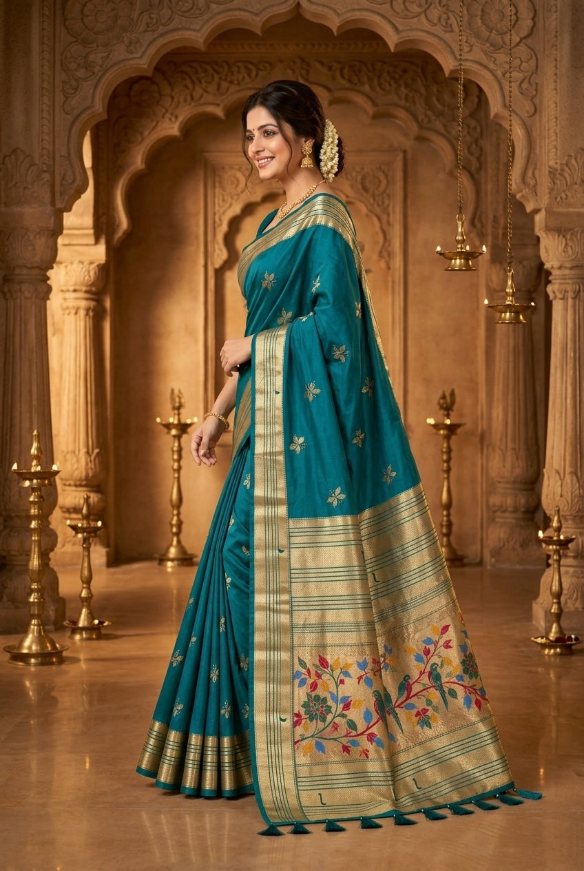 Teal Green & Antique Gold