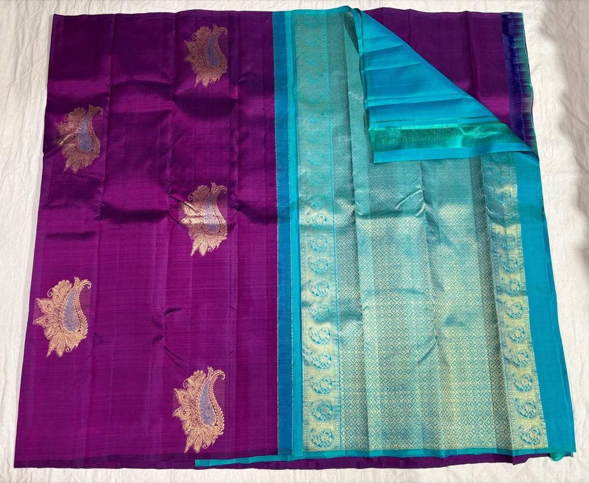 Purple With Turquoise Blue Border